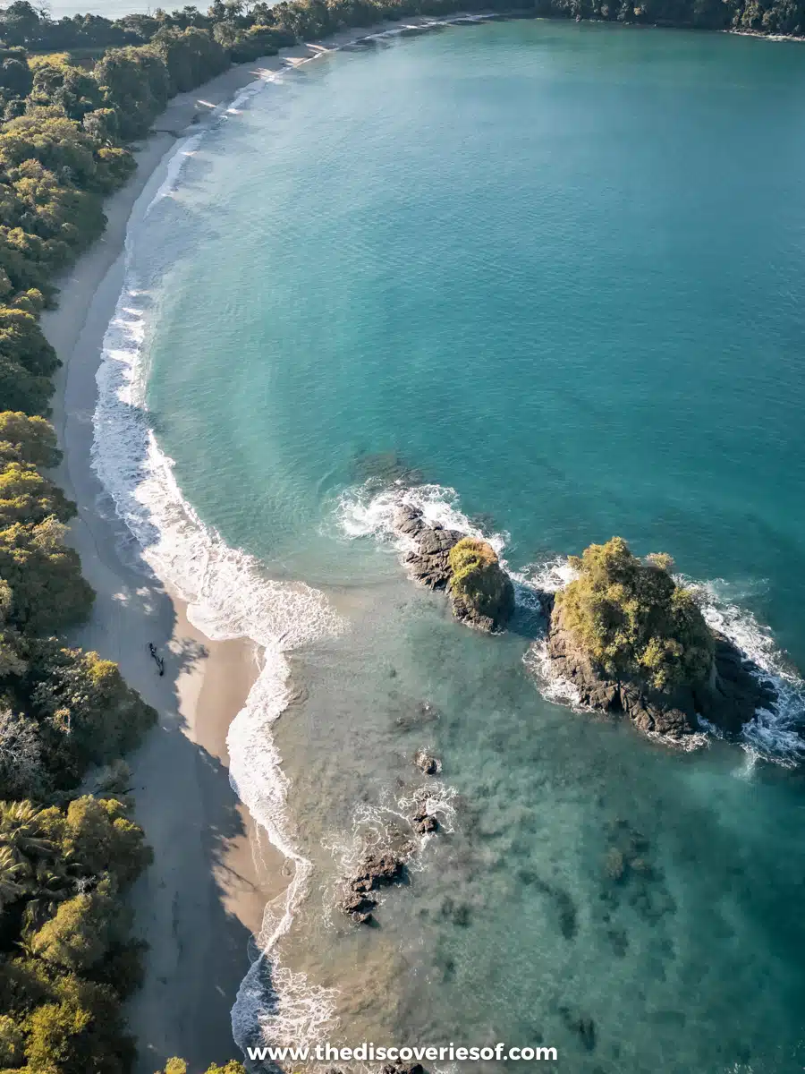 The beach aerial drone perspective