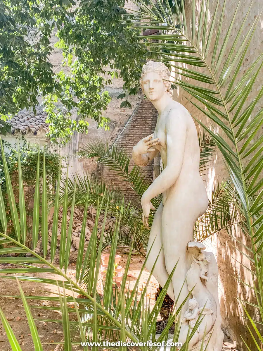 Sculptures and palms