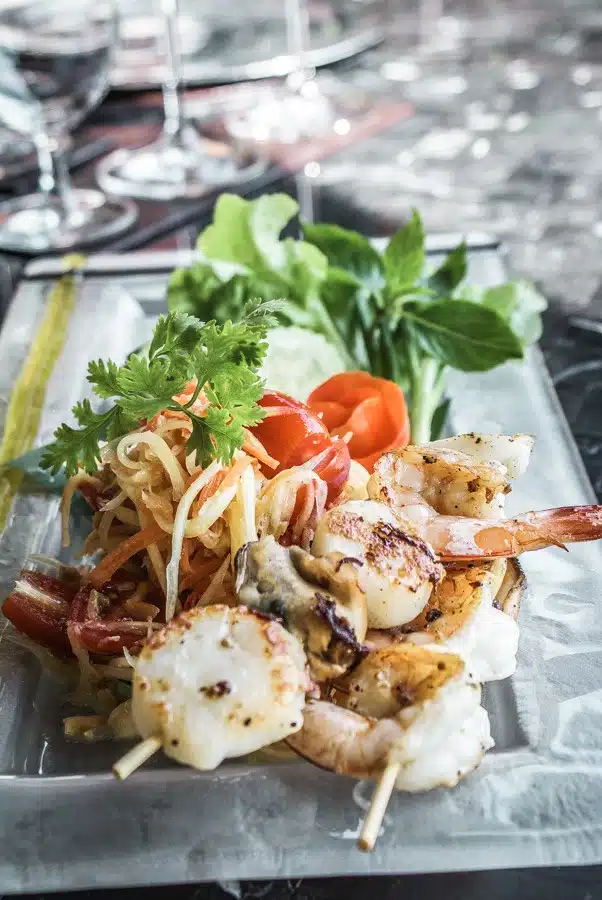 Grilled Thai Prawns and Som Tam Talay